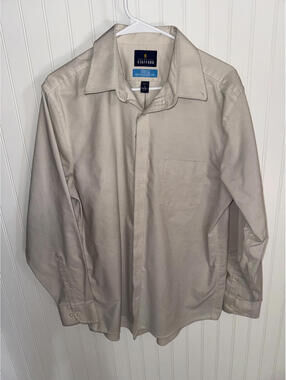 Stafford Men's Long Sleeve Dress Shirt Regular Fit Size L 16
